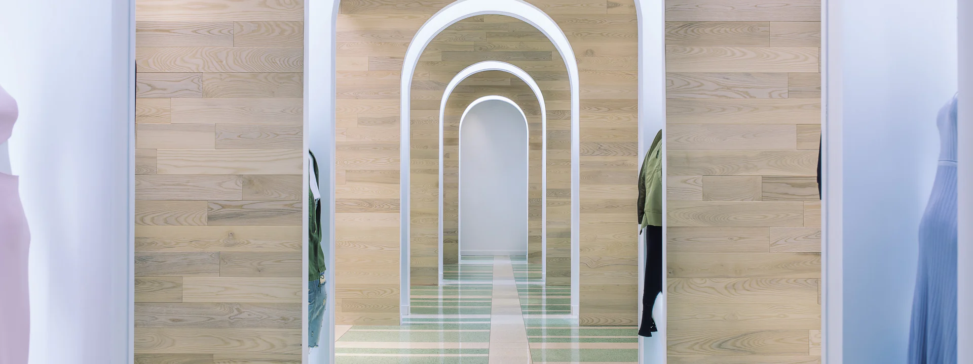 Kith Miami Beach interior with repeating illuminated arches